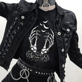 Rose Aesthetic Skeleton Hand Gothic T-Shirt